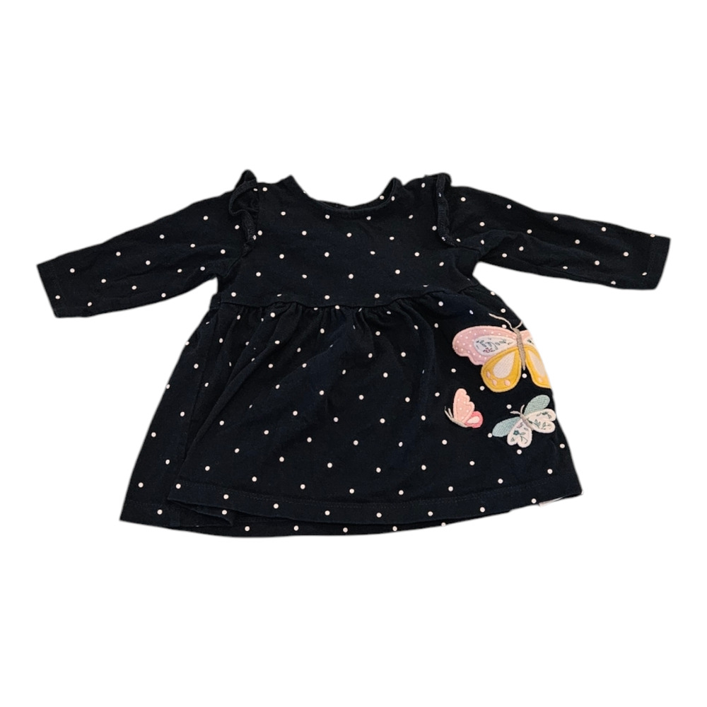 Carter's Kids Size 3M Blue Polka Dot Long Sleeve Snap Closure Shirt